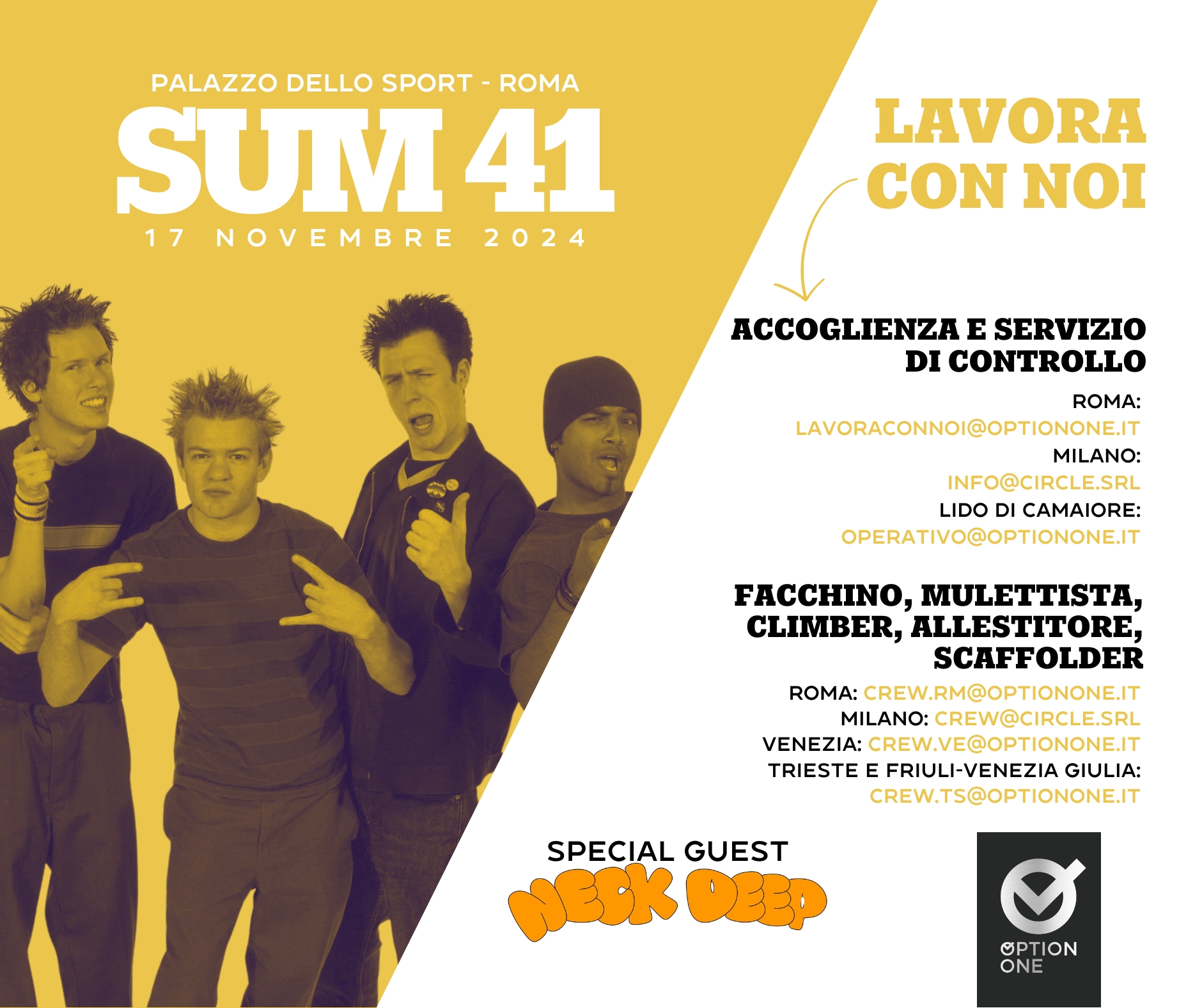 Scopri di più sull'articolo 🎸🔥 I SUM 41 infiammeranno il Palazzo dello Sport di Roma! 🔥🎸